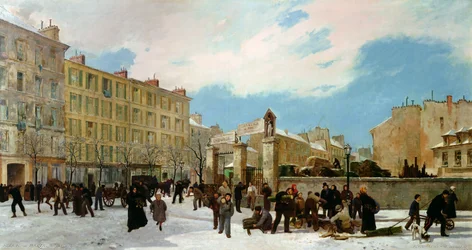 Siege of Paris. A Yard for Firewood, Boulevard de Montparnasse, January 1871